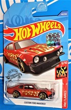 Hot Wheels 2020 Factory Set HW Flames #142 Custom Ford Maverick Mtflk Orange - £2.59 GBP