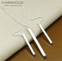 Ewelry sets for women long strip pendant necklace earrings brincos collier 2pcs wedding thumb200