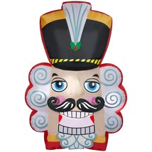 Holiday Time 8 Foot Tall Nutcracker Face Christmas Inflatable Lights Up Yard - £71.65 GBP