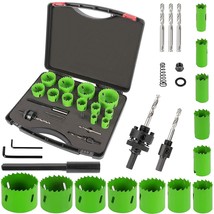 Bi-Metal Hole Saw Kit, 22 Pcs.Hole Saw Set With 3/4&quot; To 2-1/2&quot; Saw, Drywall. - £41.40 GBP