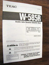 TEAC W-585R Dual Car Reverse Cassette Deck Driving Instruction Manual-
s... - $46.56