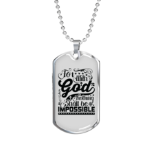 For With God Necklace Stainless Steel or 18k Gold Dog Tag 24&quot; Chain - £37.62 GBP+