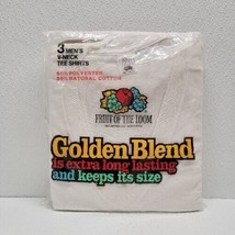 Vintage 80s Fruit of the Loom Golden Blend T-Shirts Mens Medium V-Neck 3 Pk USA - £30.60 GBP