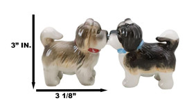 Animated Puppy Dog Shih Tzu Kitchen Salt And Pepper Shakers Ceramic Figu... - $17.99
