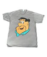 The Flintstones Fred Large Head Smiling Face T-Shirt Gray Size Large - $23.74