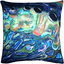 Shoal Cape Abalone Close Up Throw Pillow 20x20, Complete with Pillow Insert - £50.20 GBP