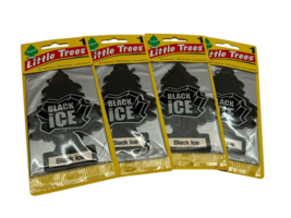 Little Trees Black Ice Hanging Air Freshener for Car &amp; Home Lot of (4) - £9.94 GBP