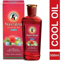 Navratna Ayurvedic cool hair oil with 9 herbal ingredients, 500ml (Pack of 1) - £19.54 GBP