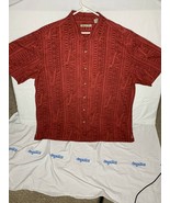 Batik Bay Mens XXL Short Sleeve Button Down Shirt Hawaiian Red - £14.70 GBP