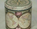 A New Map of The World Metal Tin Can Storage Container England - $19.79