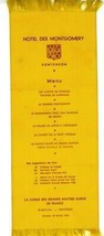 Hotel Des Montgomery Menu on Yellow Ribbon 1960 Pontorson France Grand Masters - £177.87 GBP