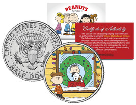 Peanuts &quot;Snoopy Xmas w/Linus &amp; Charlie&quot; JFK Half Dollar U.S. Coin *Licensed* - £6.76 GBP