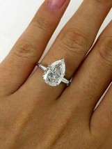 Pear Cut 2.50Ct Three Diamond 14k White Gold Finish Engagement Ring in Size 6.5 - £110.99 GBP