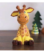 Handmade wooden carving cute deer desktop ornament creative gift - $663.87 MXN