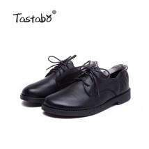 Tastabo Genuine Leather Handmade Women Shoes Simple Leisure style Brown Black S3 - £86.82 GBP