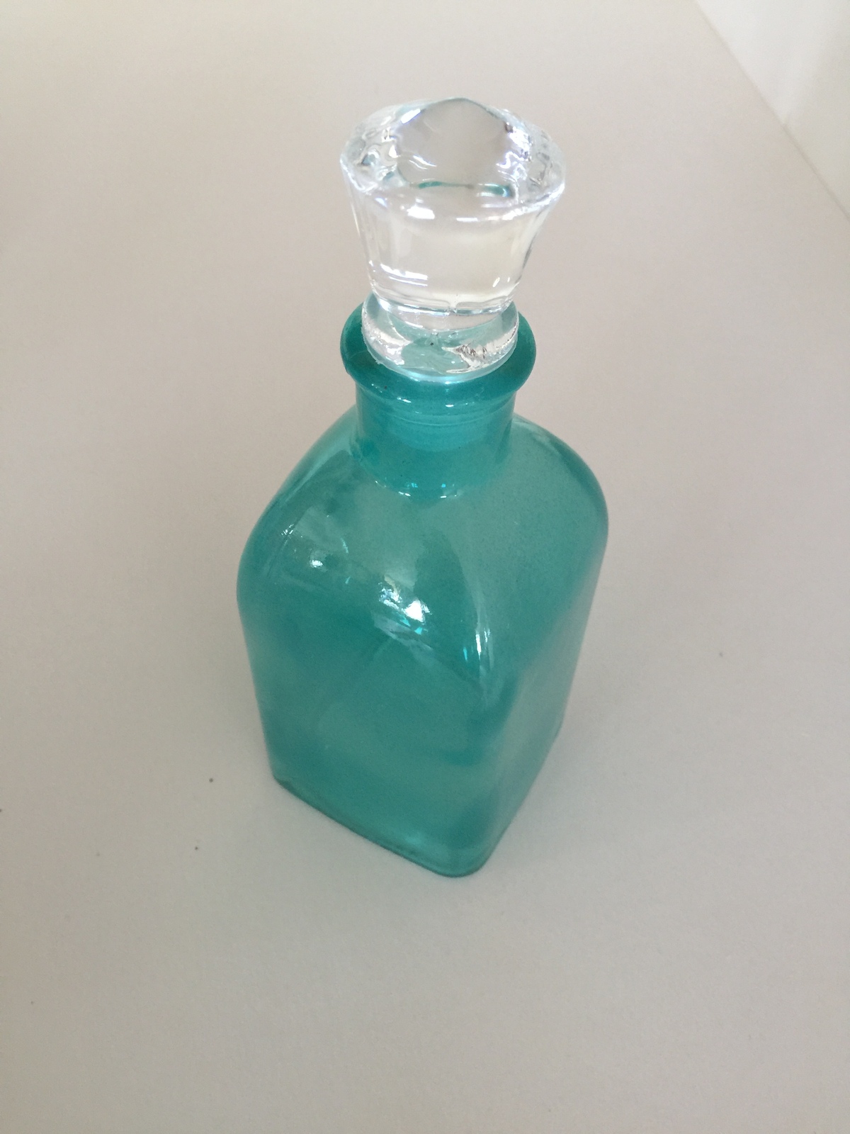 Seafoam Green Glass Bottle With Topper - $36.99