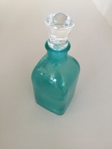 Seafoam Green Glass Bottle With Topper - £29.09 GBP
