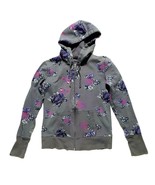 Y2K Zip Hoodie Roses S Vtg Retro Floral Cardigan Sweatshirt Jacket Arizo... - $22.72