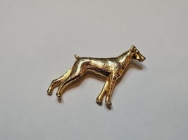 Vintage Dobermann Dog Gold Tone Pin/Brooch, 1.5&#39;&#39; Length - £11.20 GBP