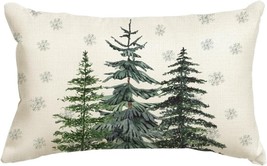 Christmas Trees Snowflake Throw Pillow Cover, 12 x 20Inch Winter Holiday - £6.83 GBP