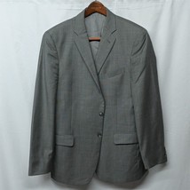 Joseph Abboud 44L Gray Hopstitch Slim Fit Wool 2Bn Blazer Suit Jacket Sp... - £28.03 GBP