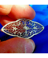 Earth mined Diamond Deco Filigree Brooch Gatsby era Antique Solid 14k Wh... - $30,479.63 MXN