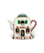 Mr Christmas Animated Musical Holiday Tea Time Ceramic Peppermint Teapot 9&quot; - £49.85 GBP