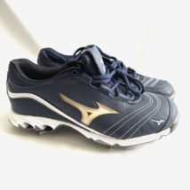 Mizuno Women Size 8.5 Blue Softball Cleats Spikes Lace Up Athletic Shoes - $27.06