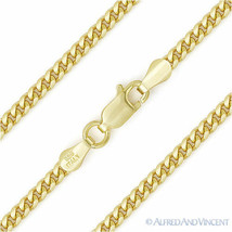 3.5mm Miami Cuban Link 925 Sterling Silver 14k Yellow Gold-Plated Chain Necklace - £47.26 GBP+