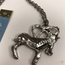 Vintage Aries Pendant Necklace Goat Ram Zodiac Italy Horoscope - £15.48 GBP
