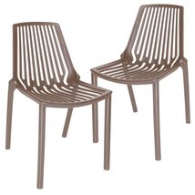 LeisureMod Mid-Century Modern Plastic Stackable Accent Side Chair Set of... - $153.86
