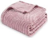 Super Soft Flannel Fleece Bed Blanket, Lightweight Cozy Warm Leaves Text... - £47.97 GBP