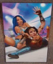 Sasha Banks vs Wonder Woman Glossy Art Print 11 x 17 In Hard Plastic Sleeve - $24.99