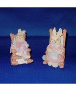 Adorable Grandma Grandpa Painted Rabbits in Rocking Chairs Figurines Vtg - £18.37 GBP