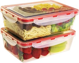 Bento Lunch Box Containers Kitchen Food Storage Portable Microwaveable Lid Set 2 - £27.05 GBP