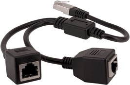 RJ45 Ethernet Splitter Adapter RJ45 1 Male to 2 Female LAN Network Split... - £17.48 GBP