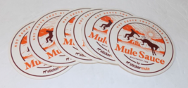 Set of 6 Stickermule Mule Sauce Hot Sauce That Kicks Ass Cardboard Coasters - £6.91 GBP