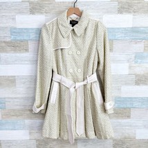 Victorias Secret Gold Fringe Double Breasted Trench Coat Cream Womens Me... - $89.09