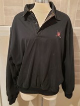 Polo Golf Ralph Lauren Pullover Windbreaker Jacket 3 Snap Black Large - £22.89 GBP
