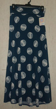 Nwt Womens Lu La Roe Dark Blue W/ Big Polka Dots Maxi Pull On Knit Skirt Size M - £25.70 GBP