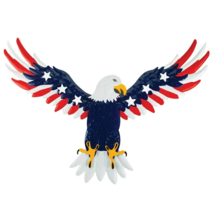 Patriotic American Bald Eagle Metal Wall Art Sculpture Fence Patio Home ... - $28.44