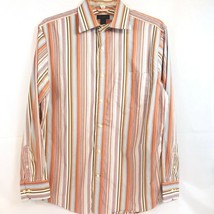 Express Shirt Size Large Colorful Long Sleeve Button Front Woven Striped Mens - £12.65 GBP