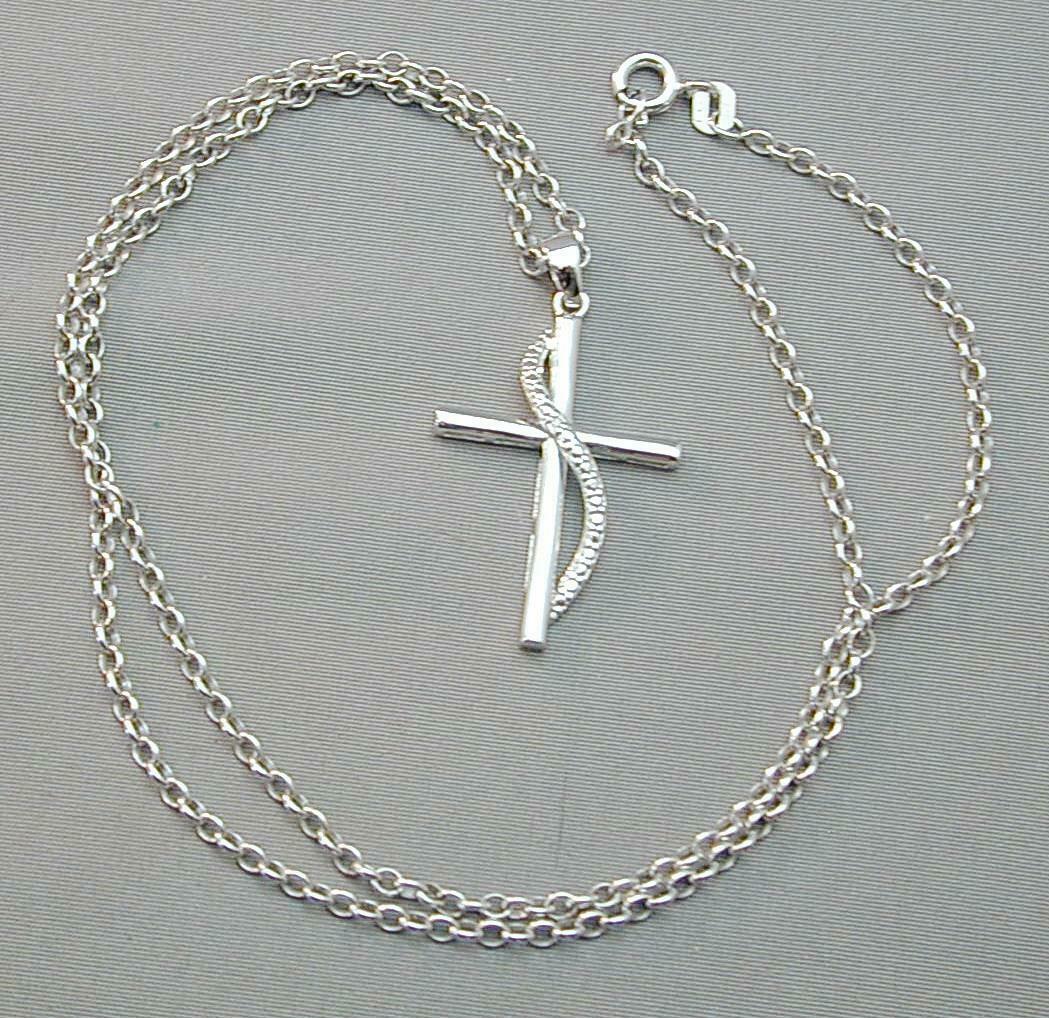 Primary image for JCM Jacmel Mauritius Sterling & Diamond Cross Necklace