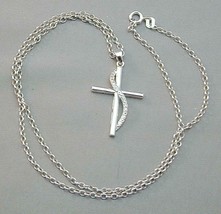 JCM Jacmel Mauritius Sterling &amp; Diamond Cross Necklace - £24.03 GBP