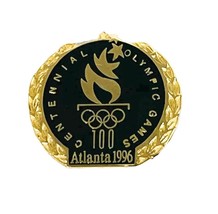 1996 Atlanta Olympic Lapel Pin Centennial Pin Pin-back Gold Tone Black Vintage - $12.00