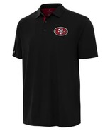 Antigua San Francisco 49ers Mens Polo Black Shirt NFL Moisture Wicking L... - $94.67 CAD