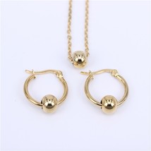 MGUB Multi-size Gold Color stainless steel Fashion Metal beads Jewelry Sets Neck - £10.34 GBP