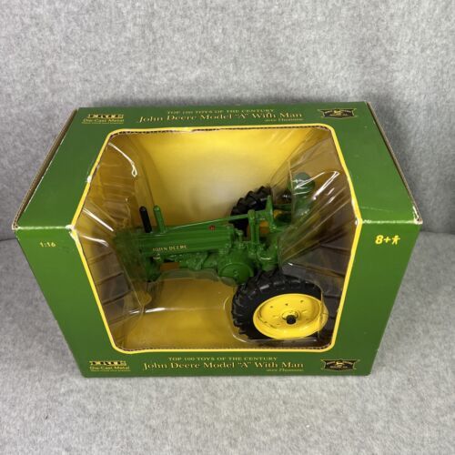 Ertl JOHN DEERE Ertl  MODEL A Green TRACTOR w/Farmer 1:16  New In Box - £37.36 GBP