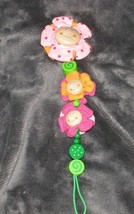 HABA WOOD WOODEN PACIFIER HOLDER CLIP BABY GIRL FLOWERS - $15.83