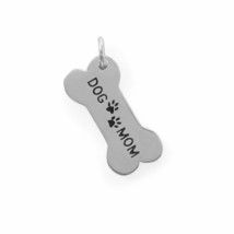 925 Sterling Silver Dog Mom Paw Print Bone Charm Pets Birthday Gift Neck Jewelry - £26.35 GBP